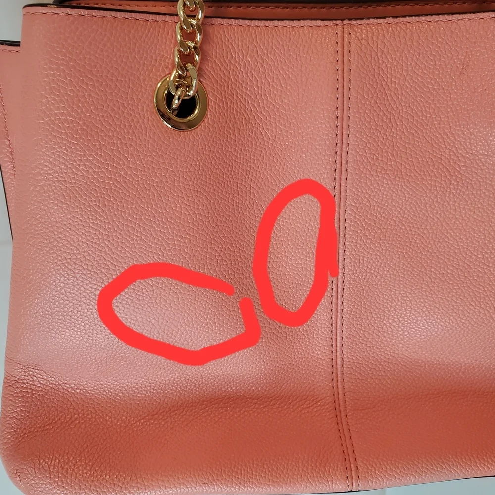 Michael Kors Coral Leather Tote Bag